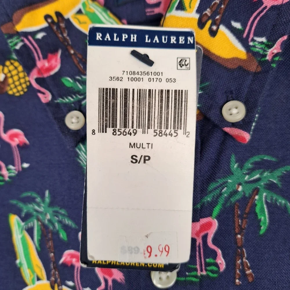 Polo Ralph Lauren Tropical Hawaiian Print Button Down SS Shirt Men's Small NWT